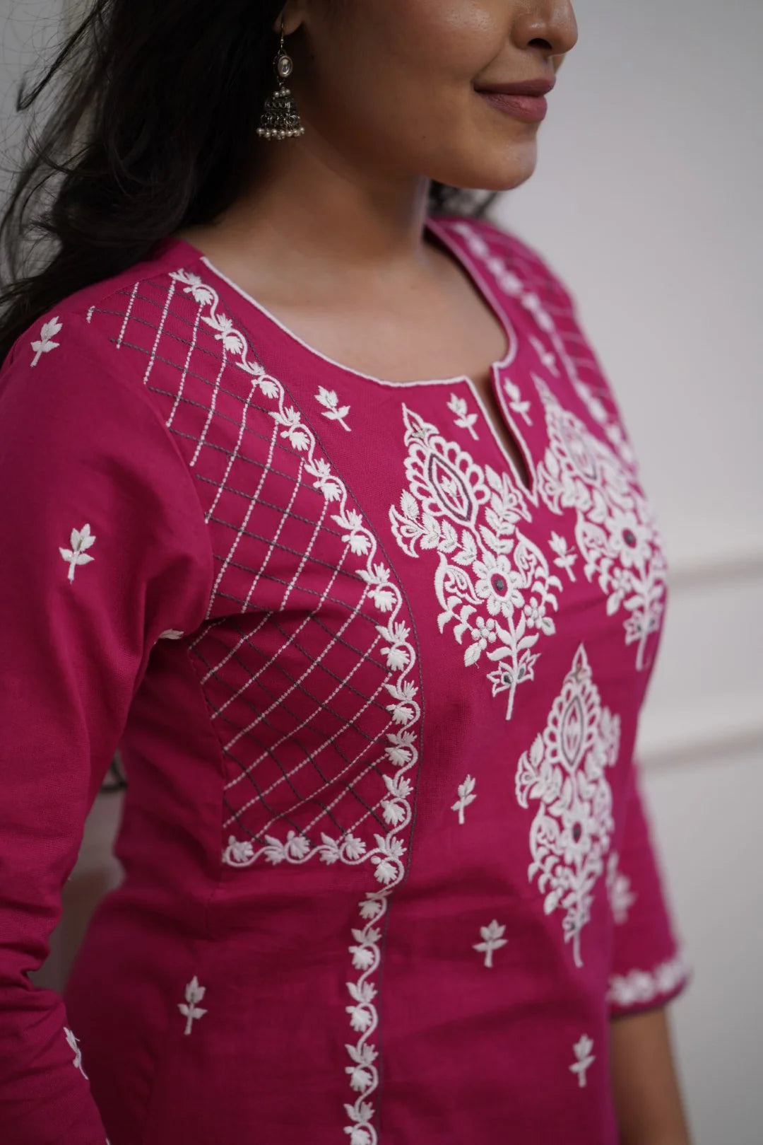 Elegant Claret Pink Color Kurta Pant Set
