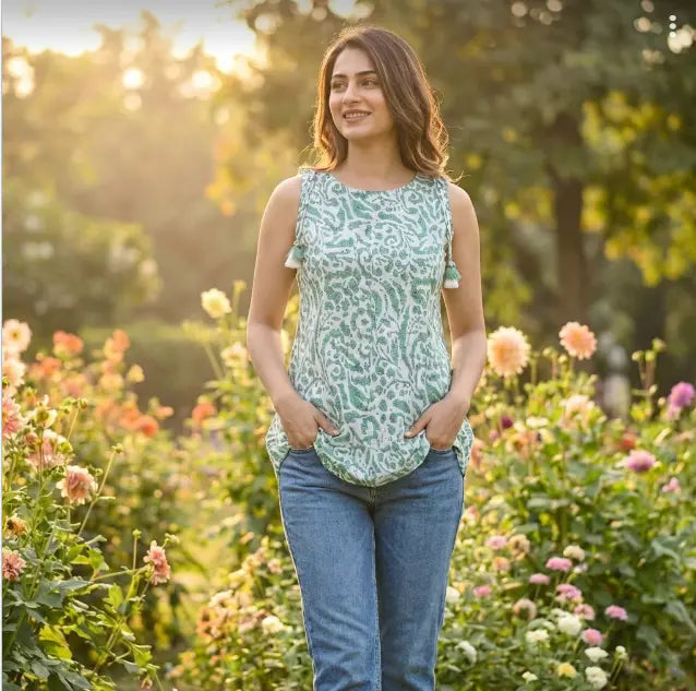 Pure Cotton Sleeveless Top