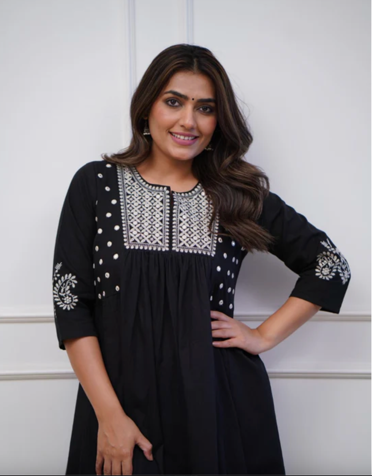 Elegant Black flared Cotton Palazzo Set
