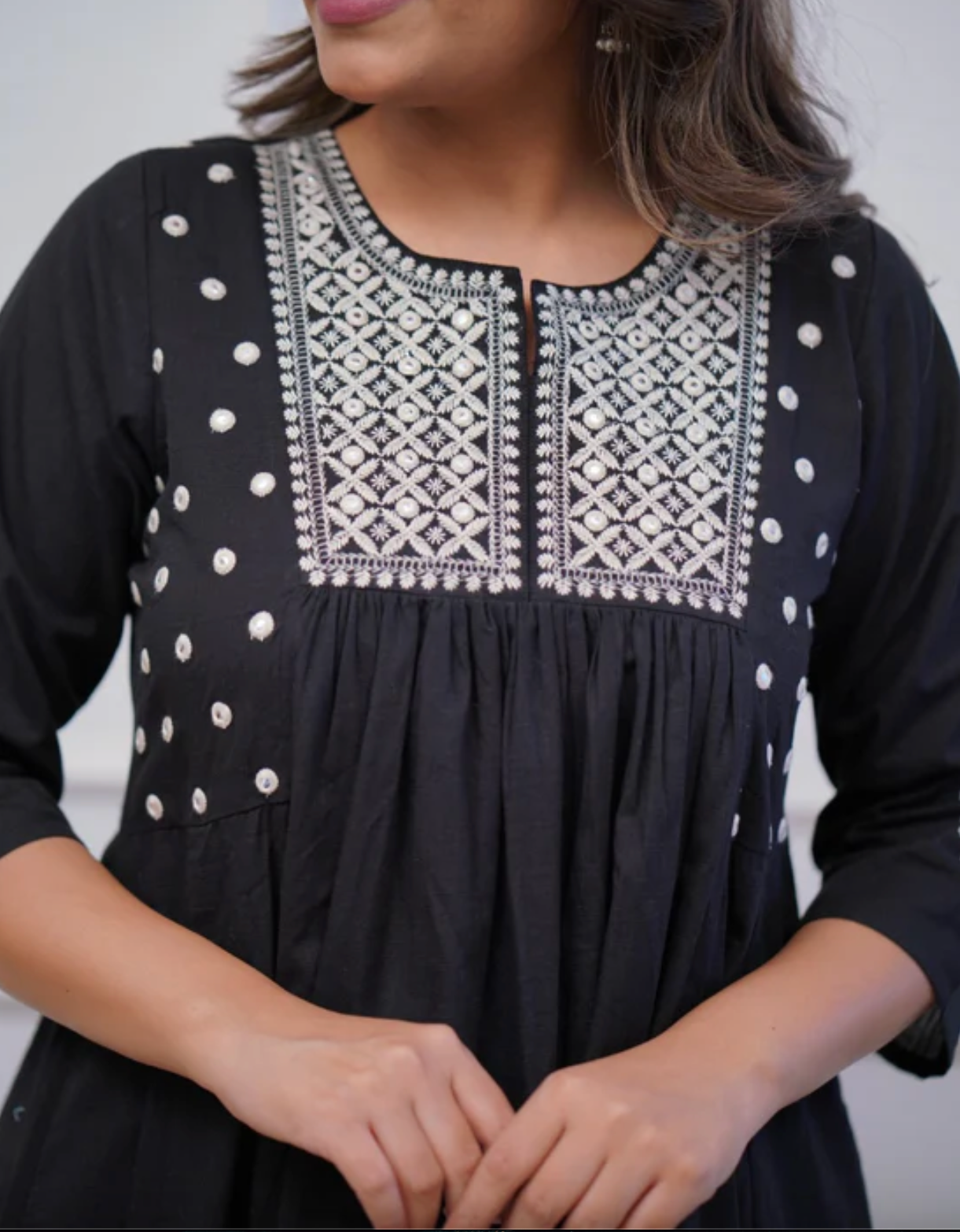 Elegant Black flared Cotton Palazzo Set