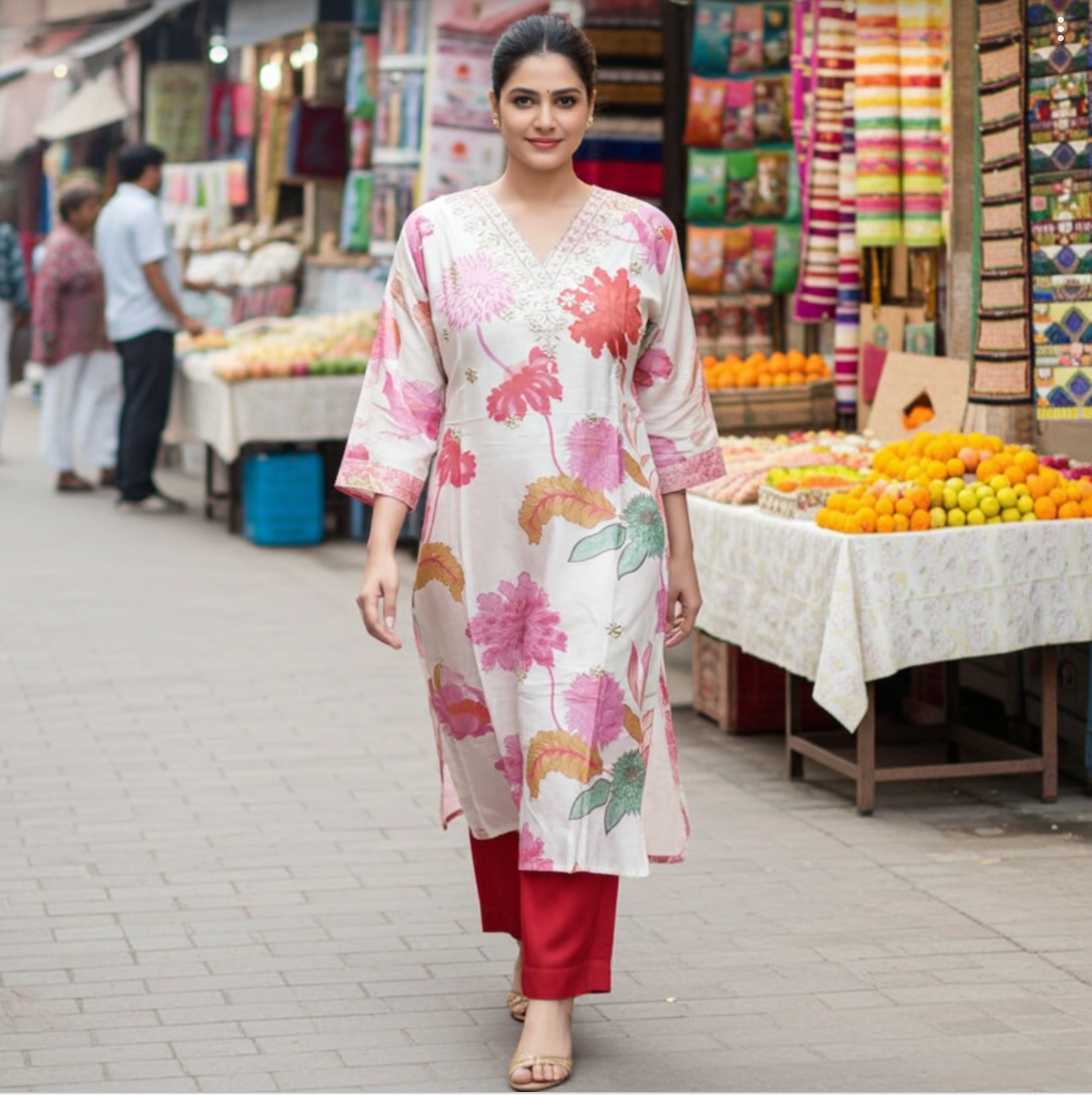 Beautiful Muslin Silk Kurta Pants Set