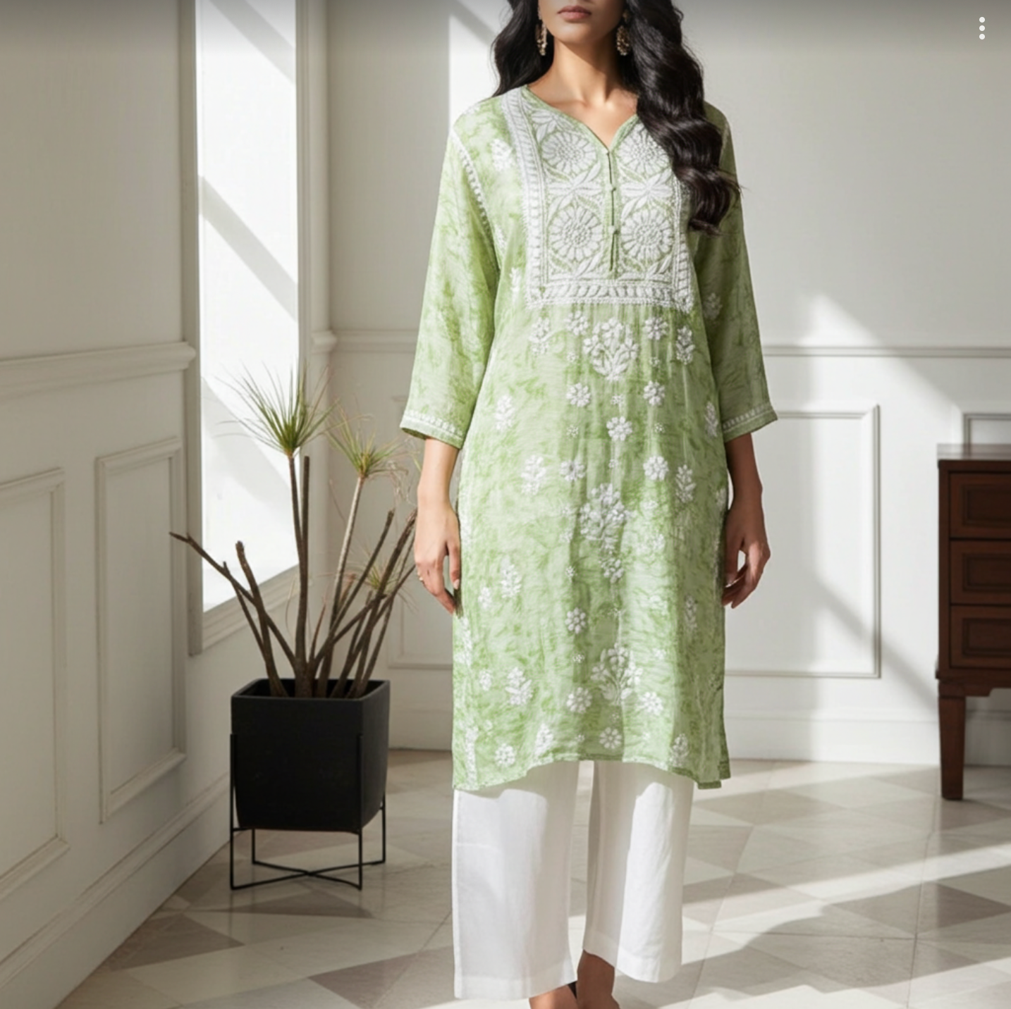 Kota Shiburi Chikankari Kurti