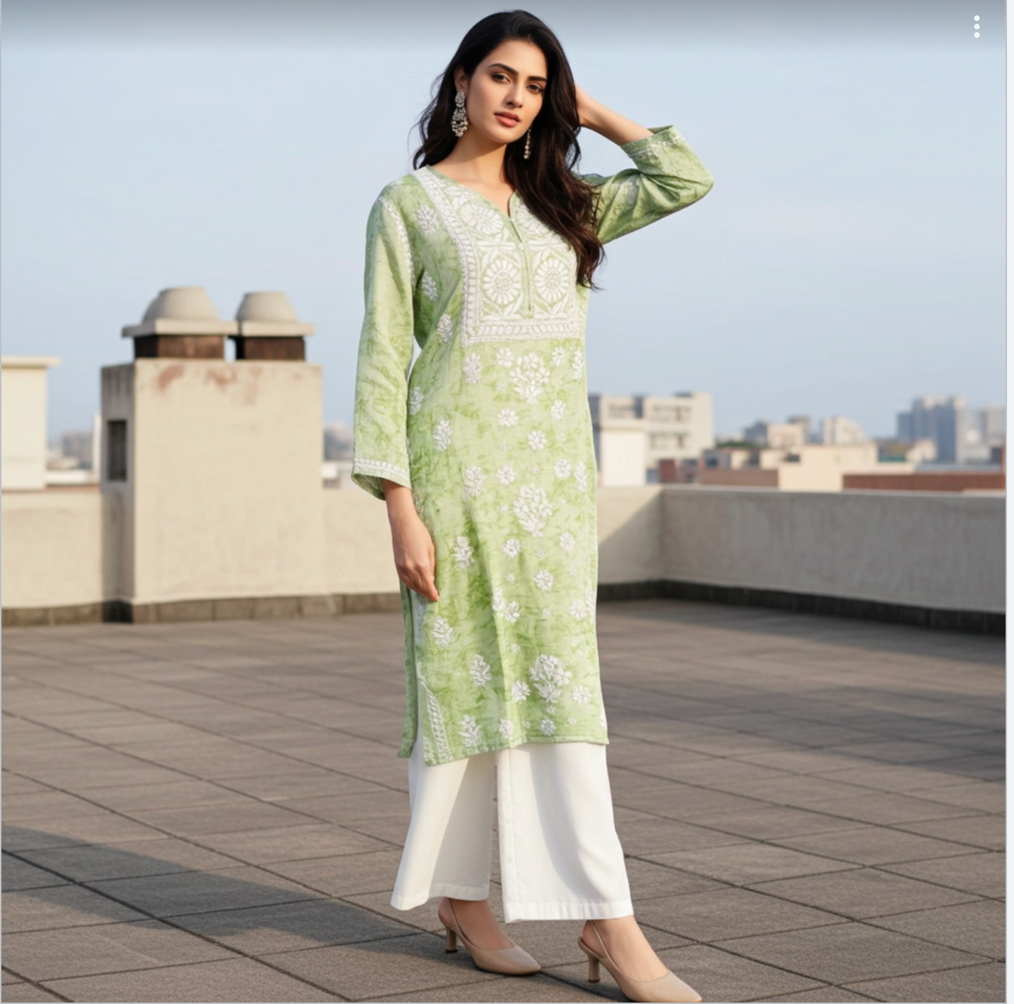 Kota Shiburi Chikankari Kurti