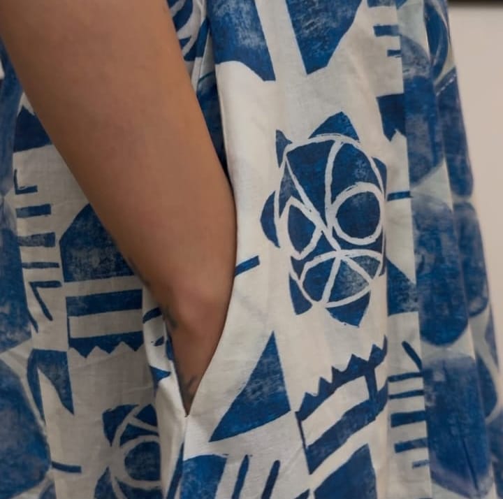 Beautiful Blue A Line Kurta With Noodle Straps