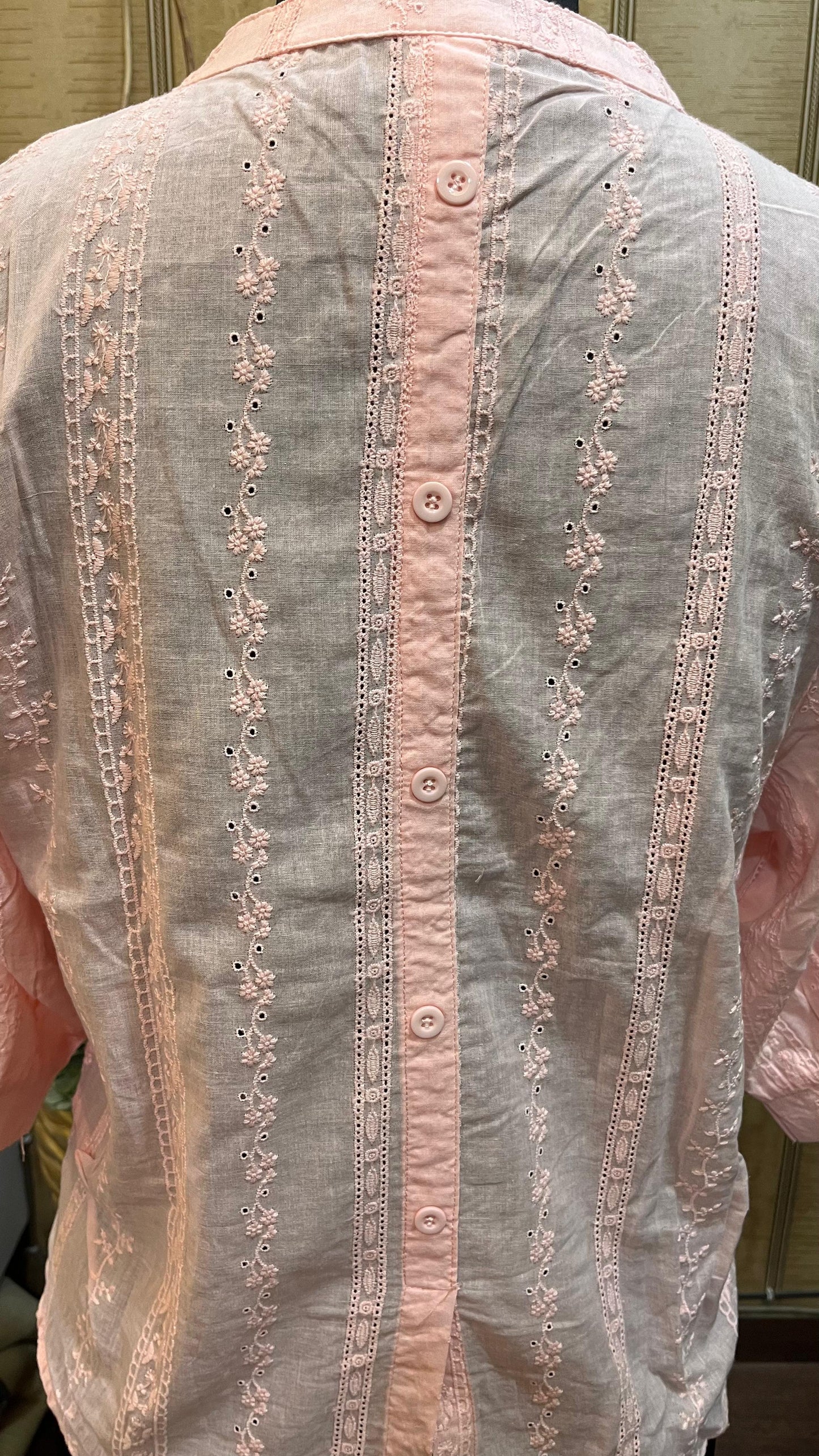 Light Peach Top With Embroidery And Sequin Details