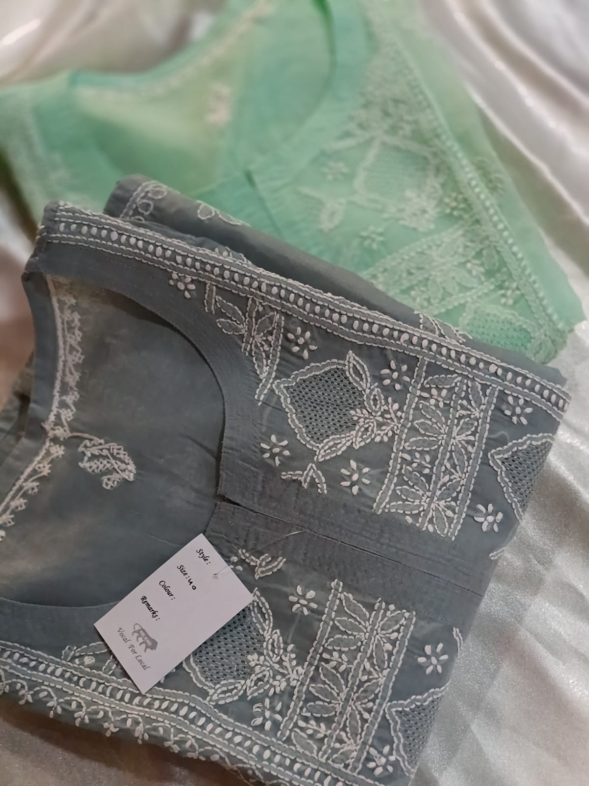 Pure Voil Cotton Hand Jaali luchnowi Kurti