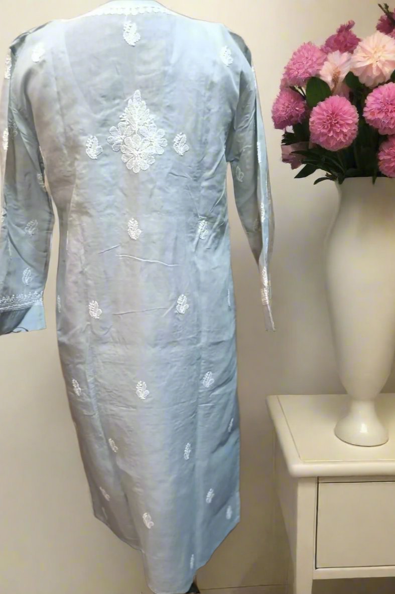 Pure Voil Cotton Hand Jaali luchnowi Kurti