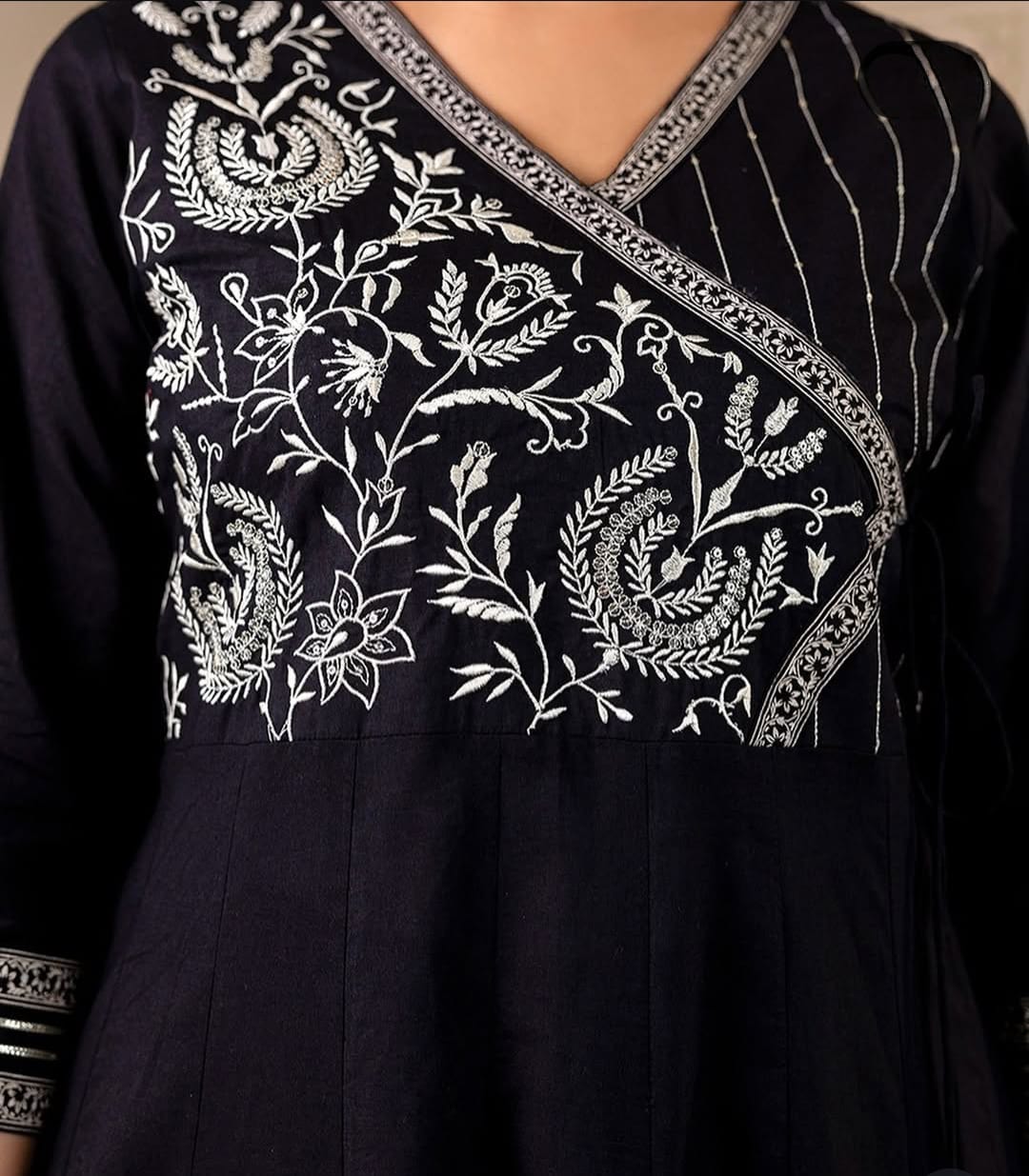 Stylish Designer Anarkali Kurti Set in Black