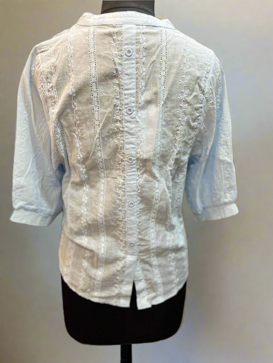 Pastel Blue Top With Embroidery And Sequin Details