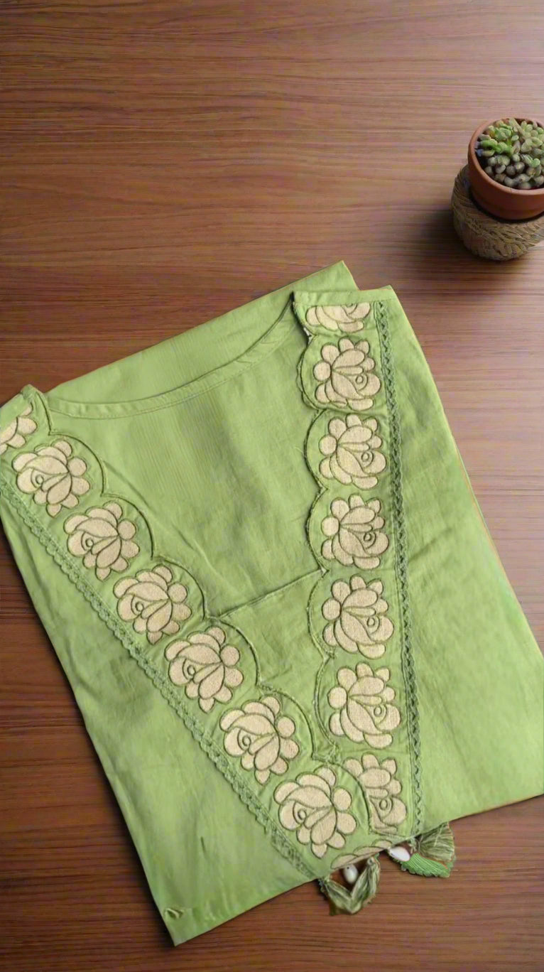 Elegant Floral Cutwork Embroidered Kurta Pants Set