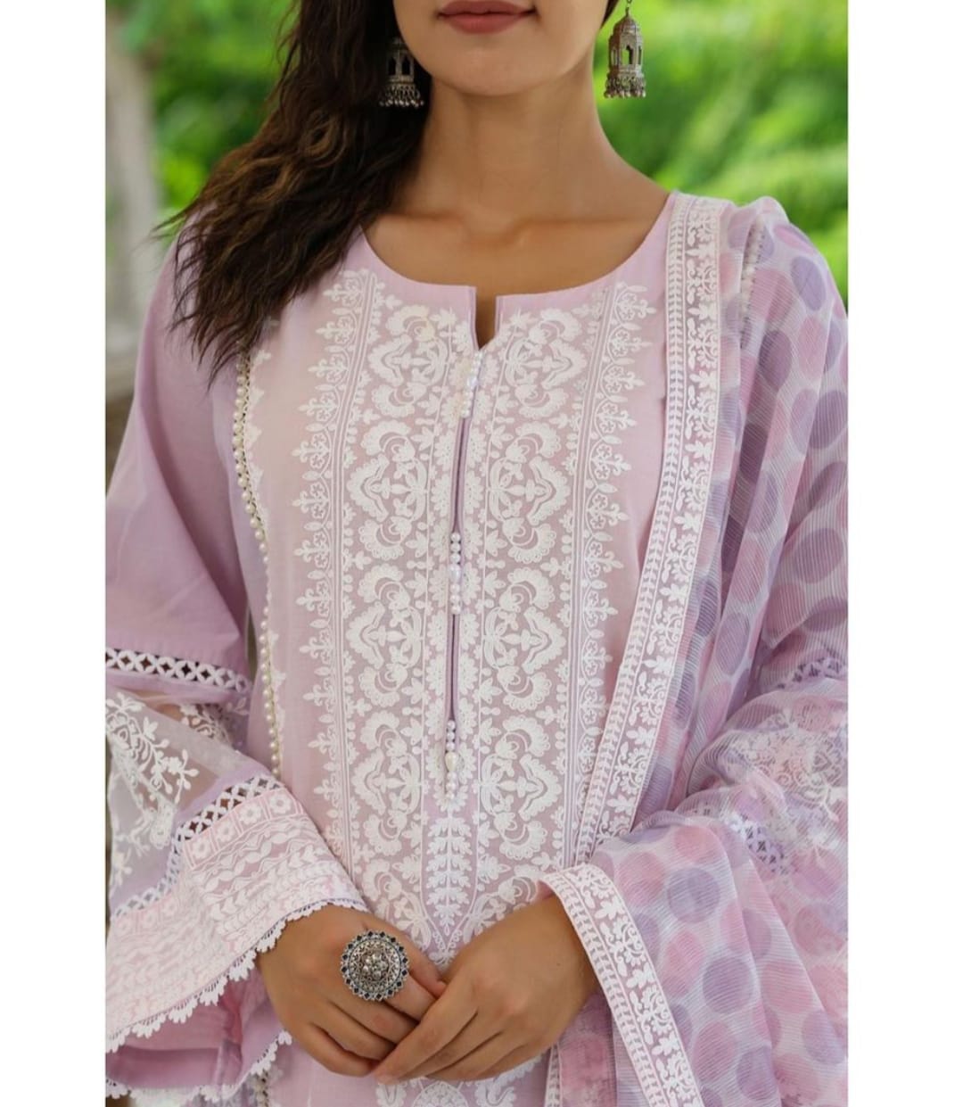 Premium Motif and Pearl lavender Suit