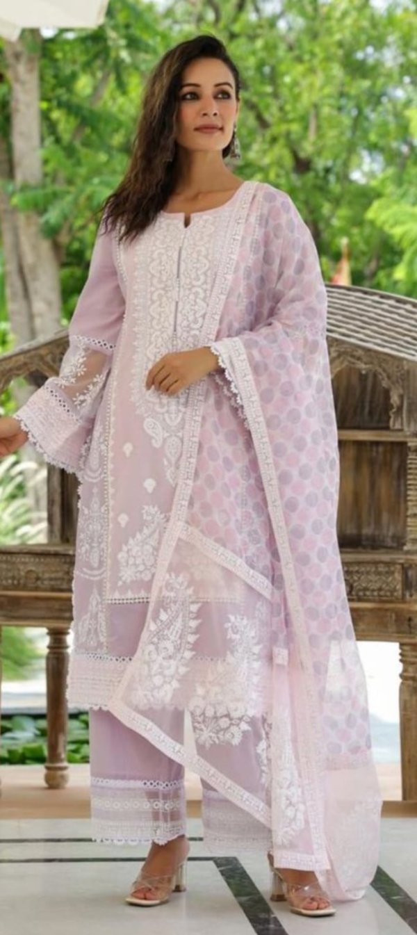Premium Motif and Pearl lavender Suit