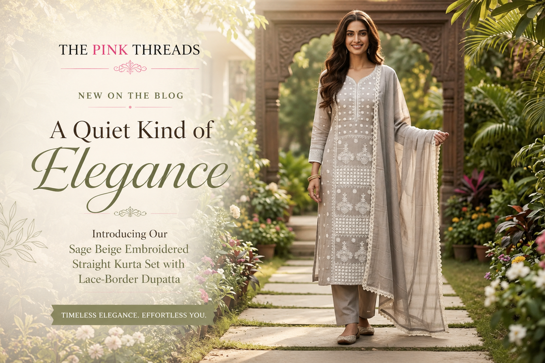 Quiet Kind of Elegance: Introducing Our Sage Beige Embroidered Kurta Set