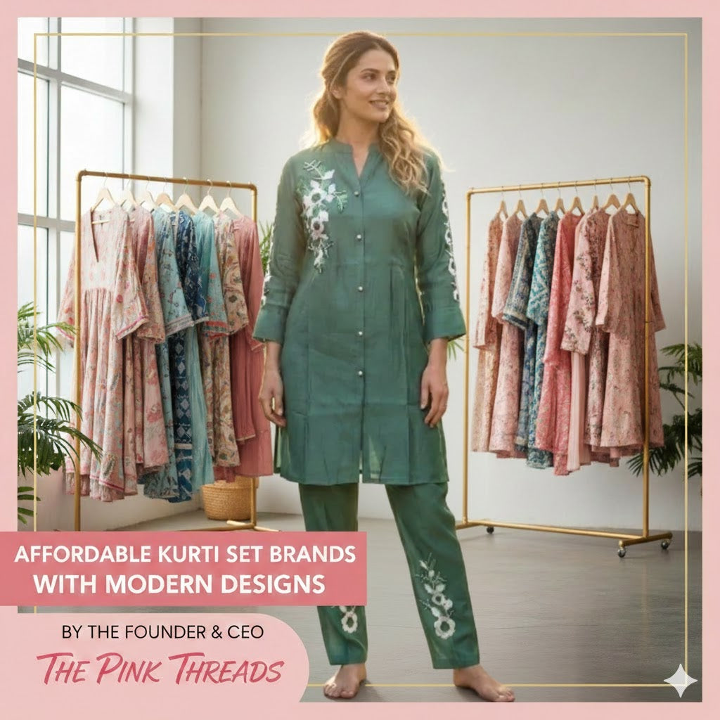 Affordable Kurti Set Brands with Modern Designs, By the Founder & CEO, The Pink Threads