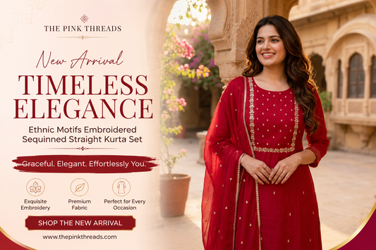 New Arrival Alert: Discover Timeless Elegance with Our Classic Embroidered Sequined Straight Kurta Set