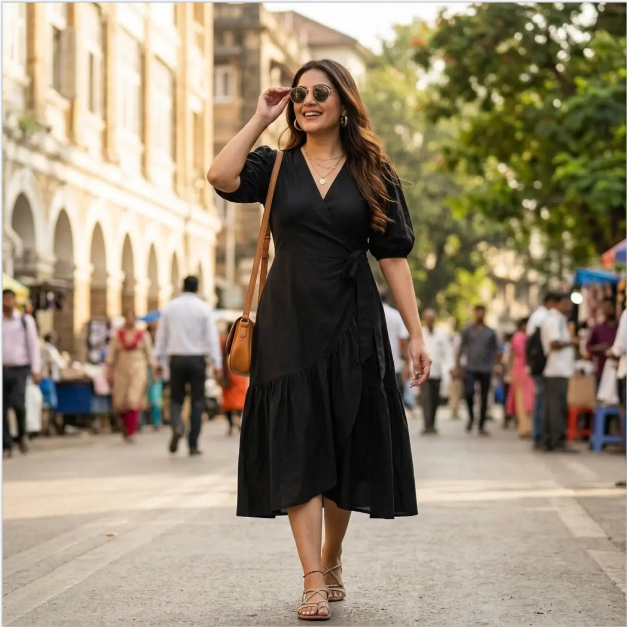 Solid Black, Sleek Chic Midi Dress