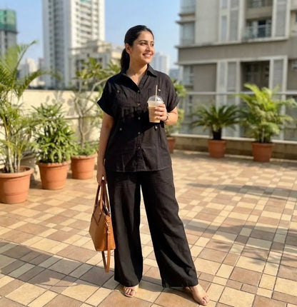 Trendy Co-ord Set In Black