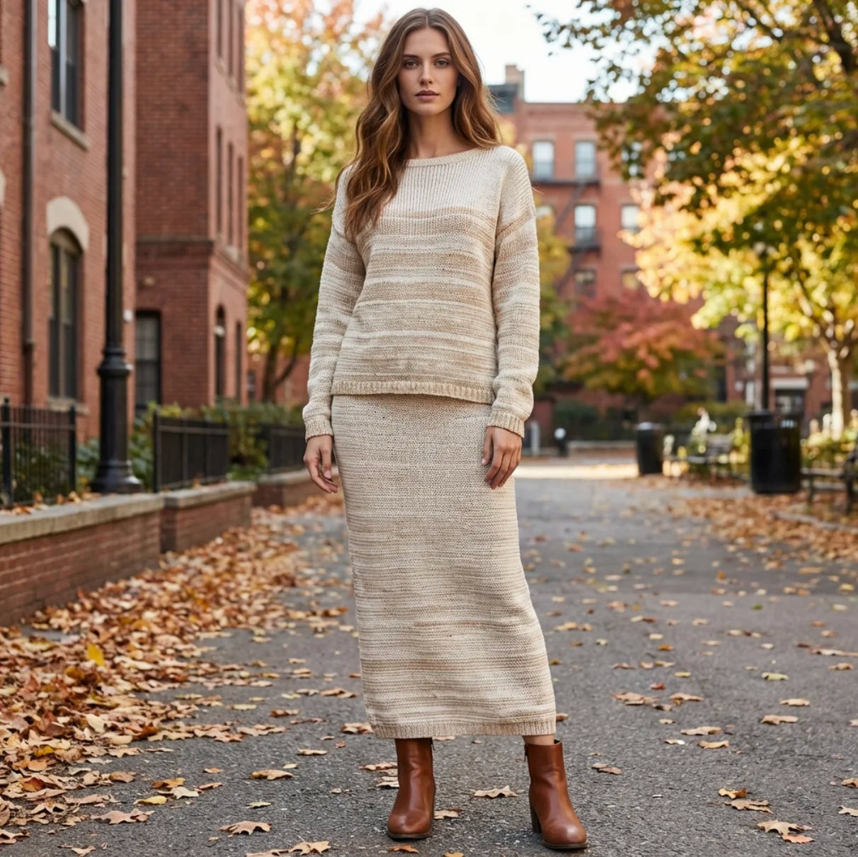 Effortless Chic: The Striped Knit Co-Ord Set