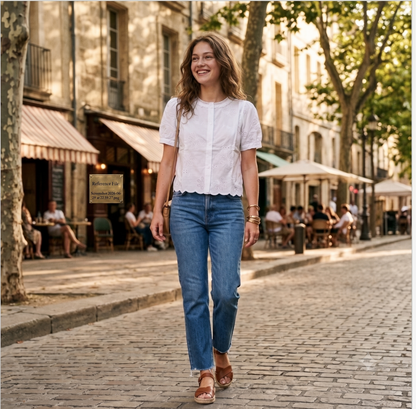 Embroidered Schiffli Top