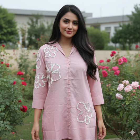 Pure Cotton Pale Pink Co-ord Set