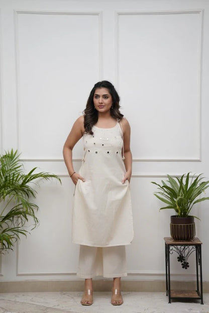 Cotton Speggitti Set with Real Mirror Work