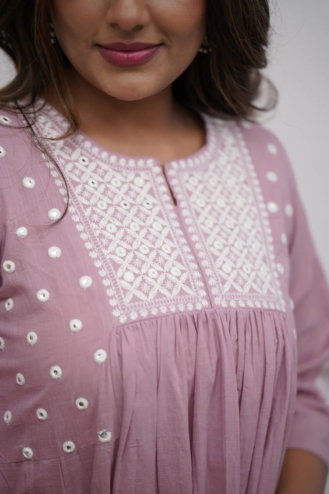 Elegant Dusted Pink flared Cotton Palazzo Set