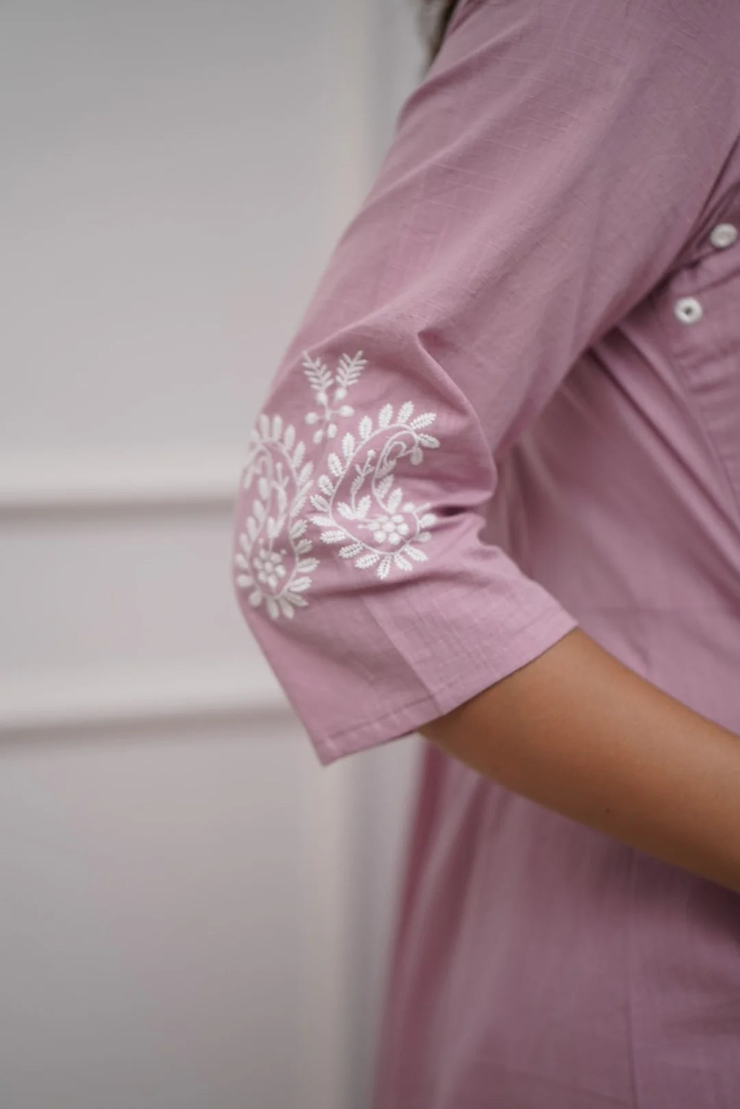 Elegant Dusted Pink flared Cotton Palazzo Set