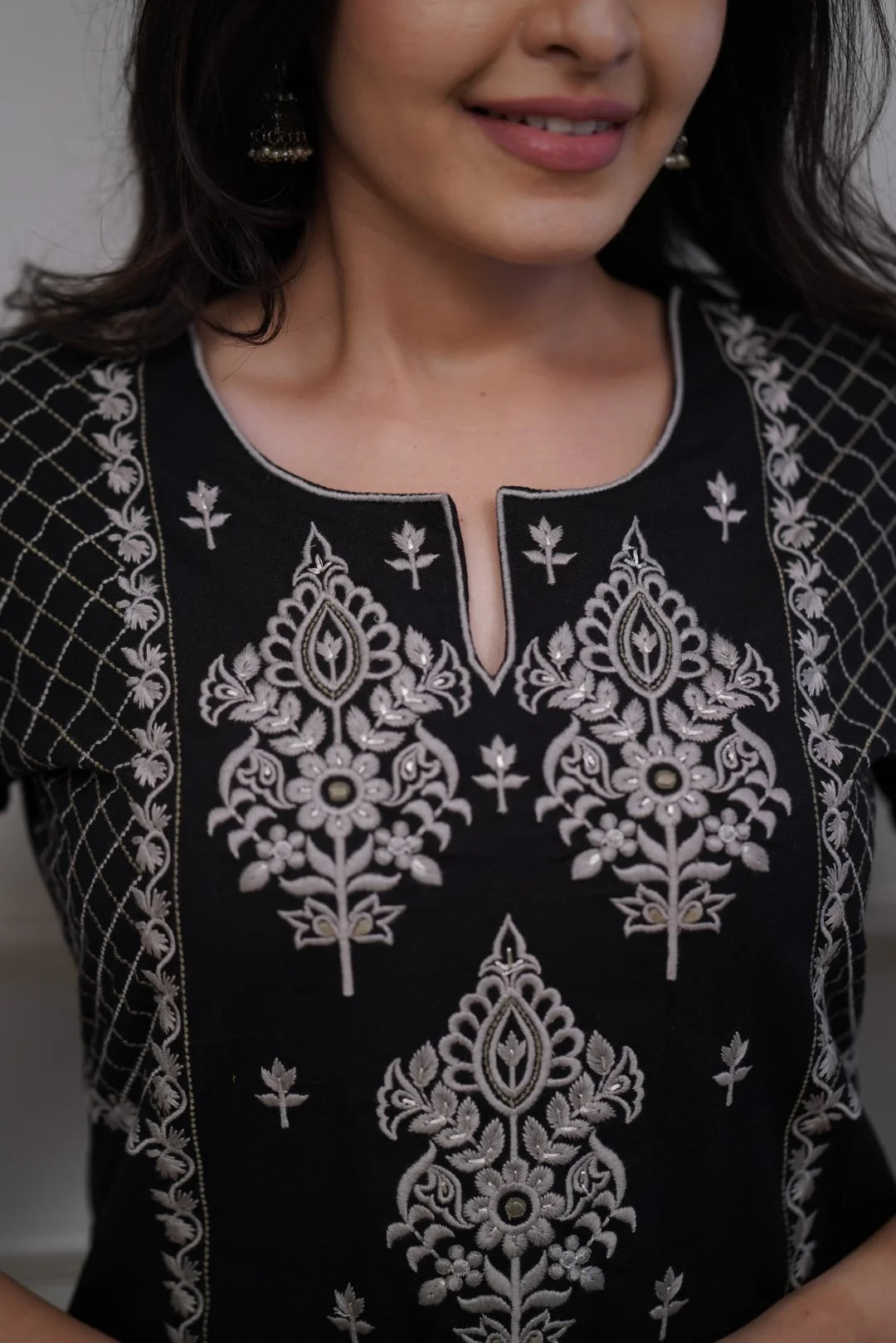 Black Elegant Kurta Pant Set