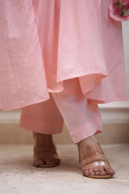 Beautiful Rose Blush Embroidered Suit Set