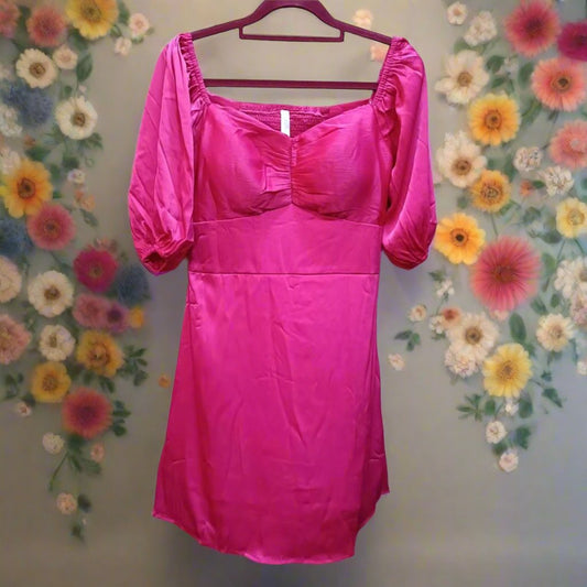 Soft Satin Short Dress with Sweetheart neckline