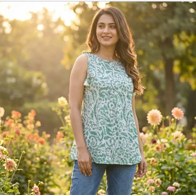 Pure Cotton Sleeveless Top