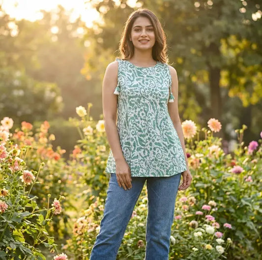 Pure Cotton Sleeveless Top