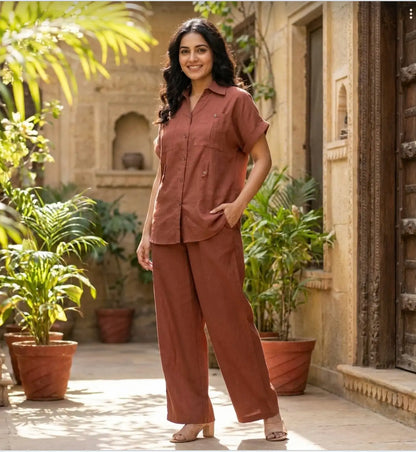 Trendy Rust-Brown Co-ord Set