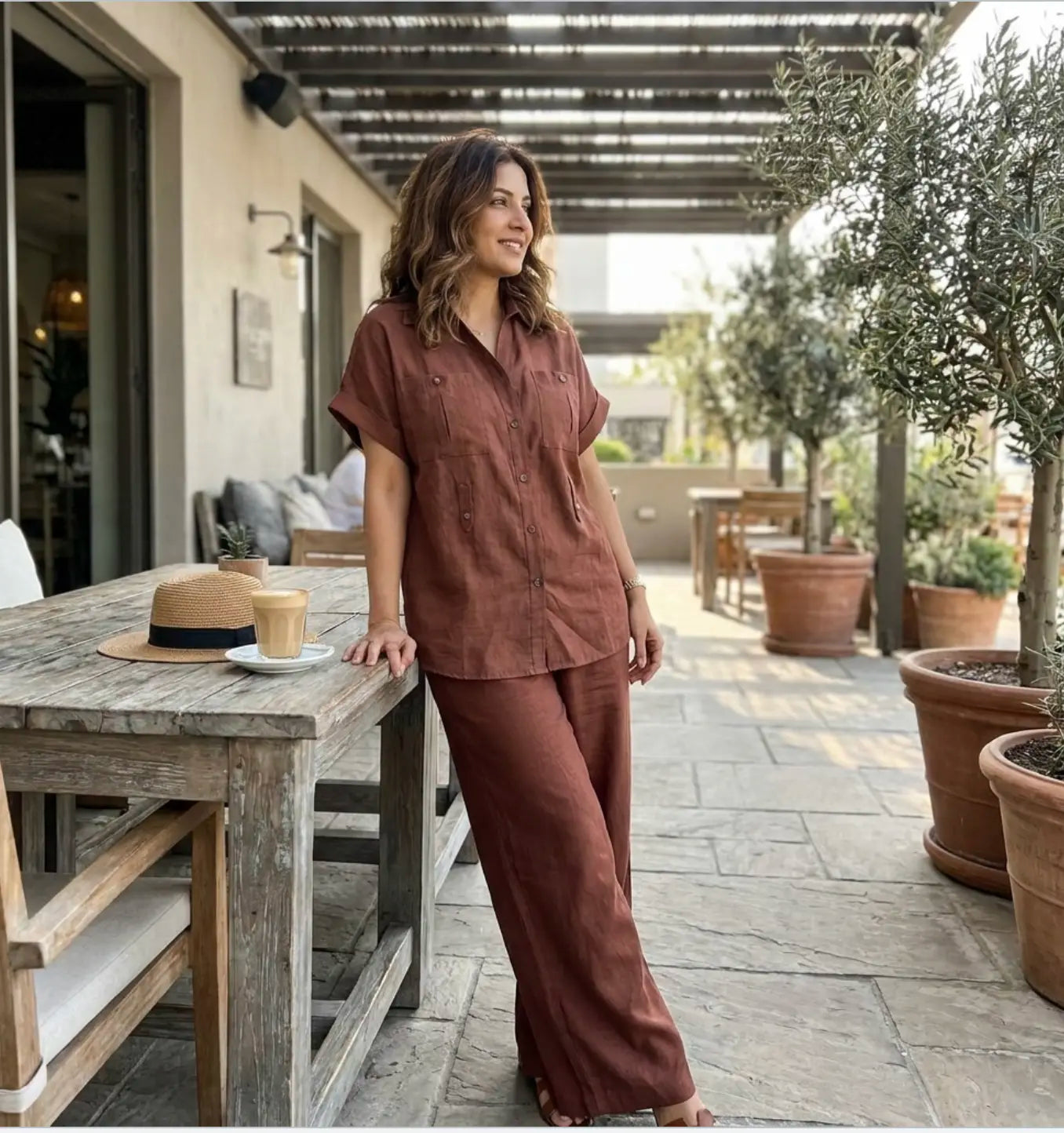 Trendy Rust-Brown Co-ord Set
