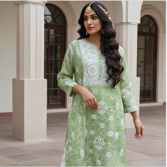 Kota Shiburi Chikankari Kurti