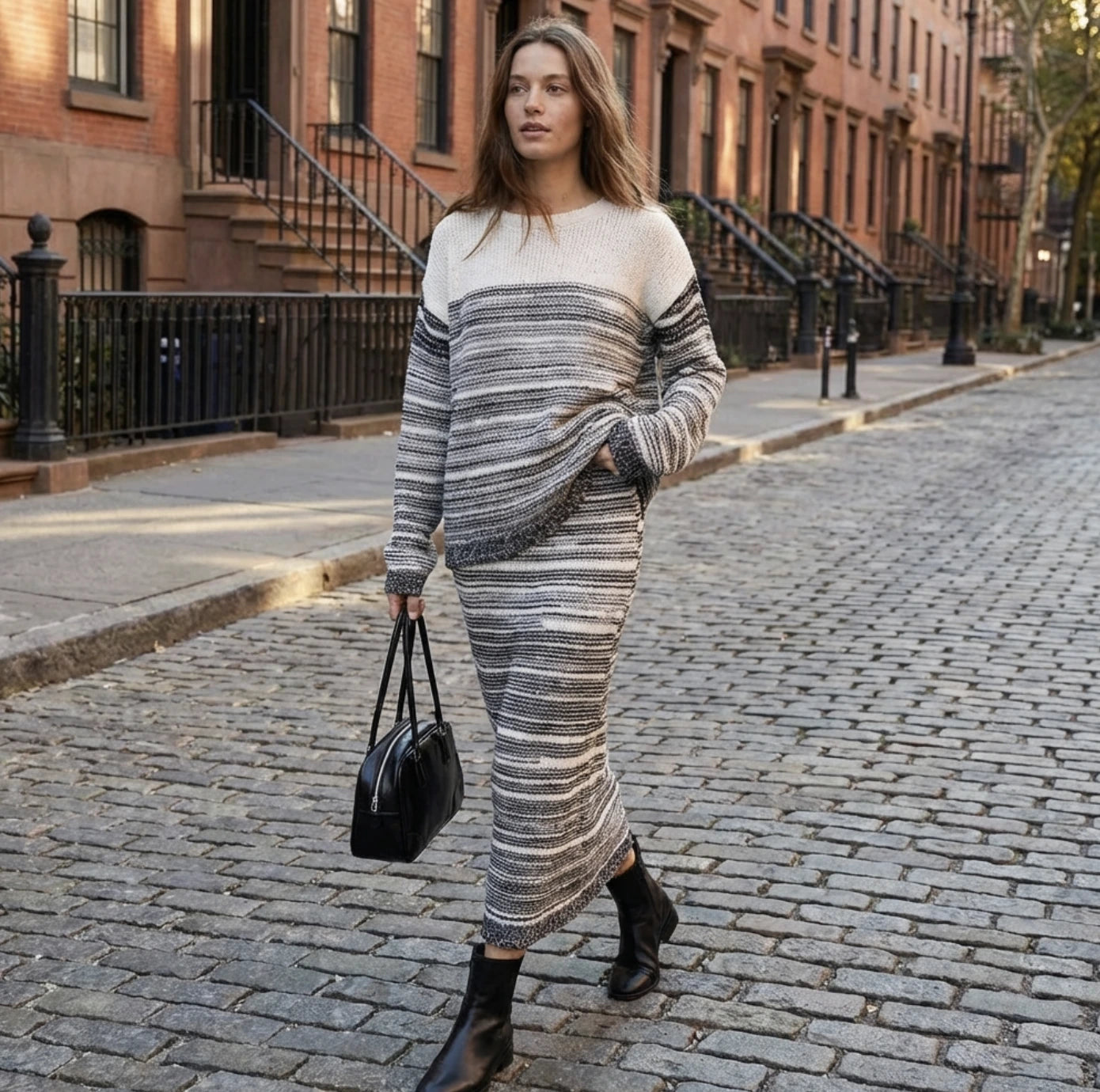 Effortless Chic: The Striped Knit Co-Ord Set