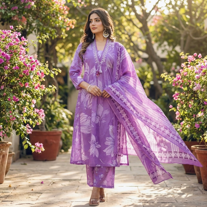 Beautiful Lilac Anarkali Suit Set
