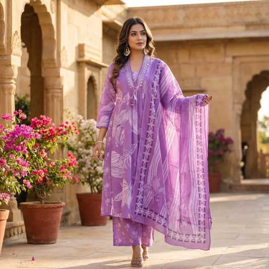 Beautiful Lilac Anarkali Suit Set