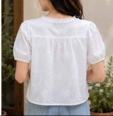 Embroidered Schiffli Top