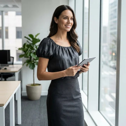 Stylish and trendy Puff Sleeves Top in Sheen