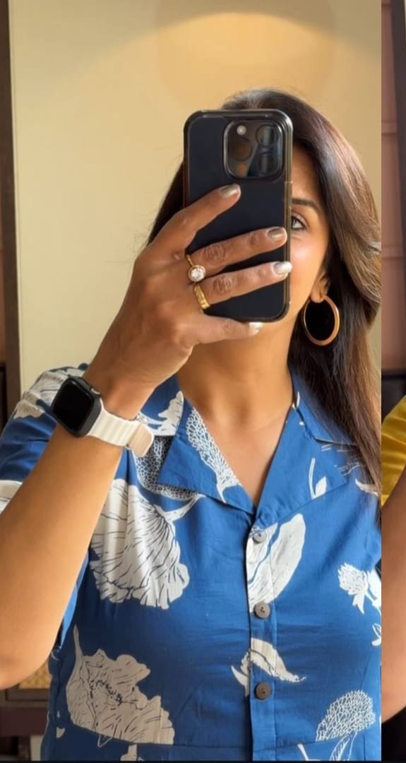Floral Printed A-Line Tunic in Blue