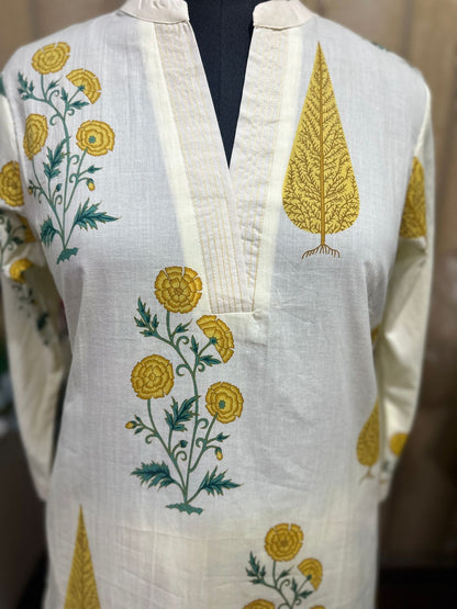 Elegant Summer Perfect Handblock Print Cotton Kurta Set