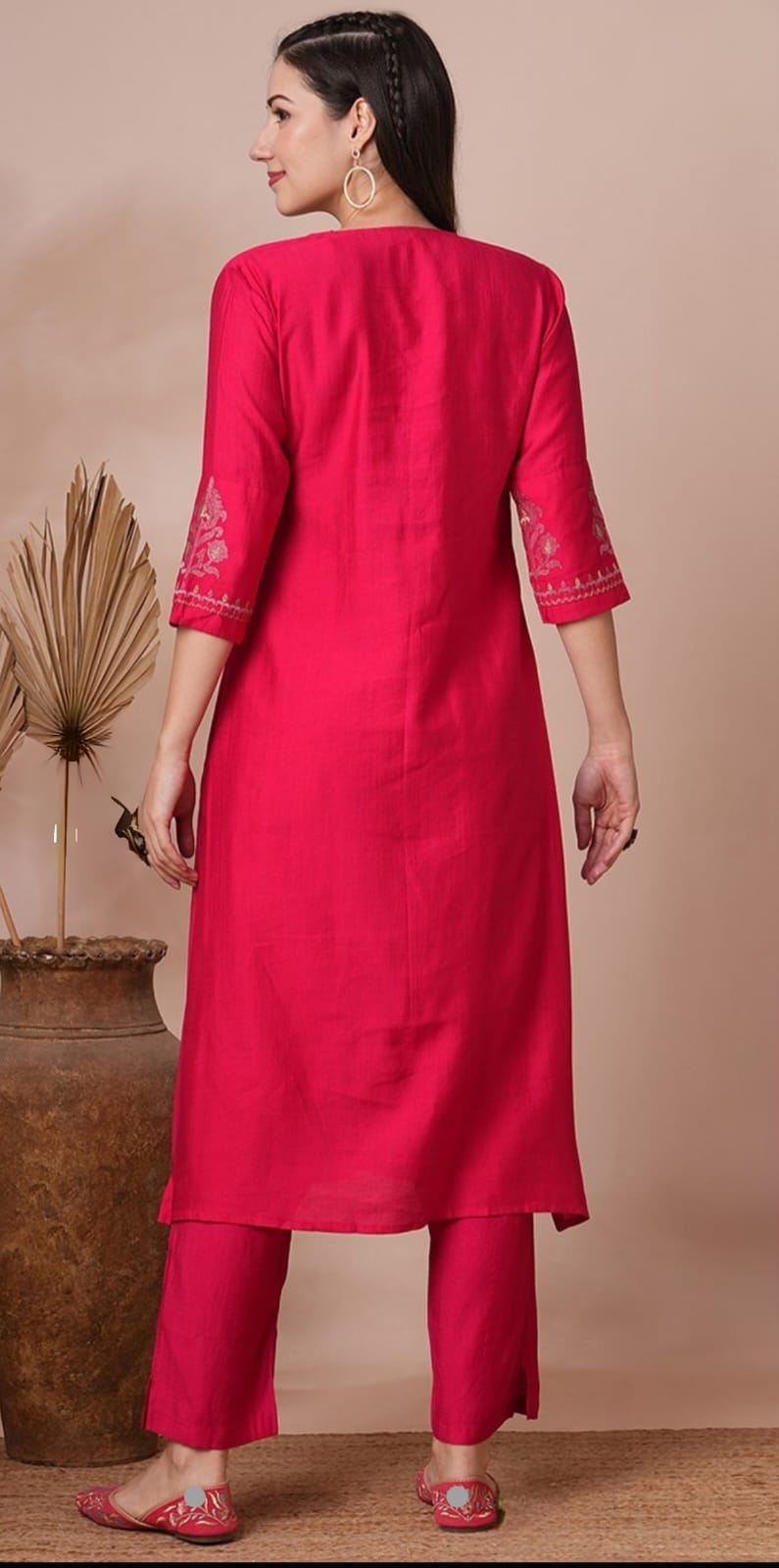 Stunning Pink A -Line Kurta Set