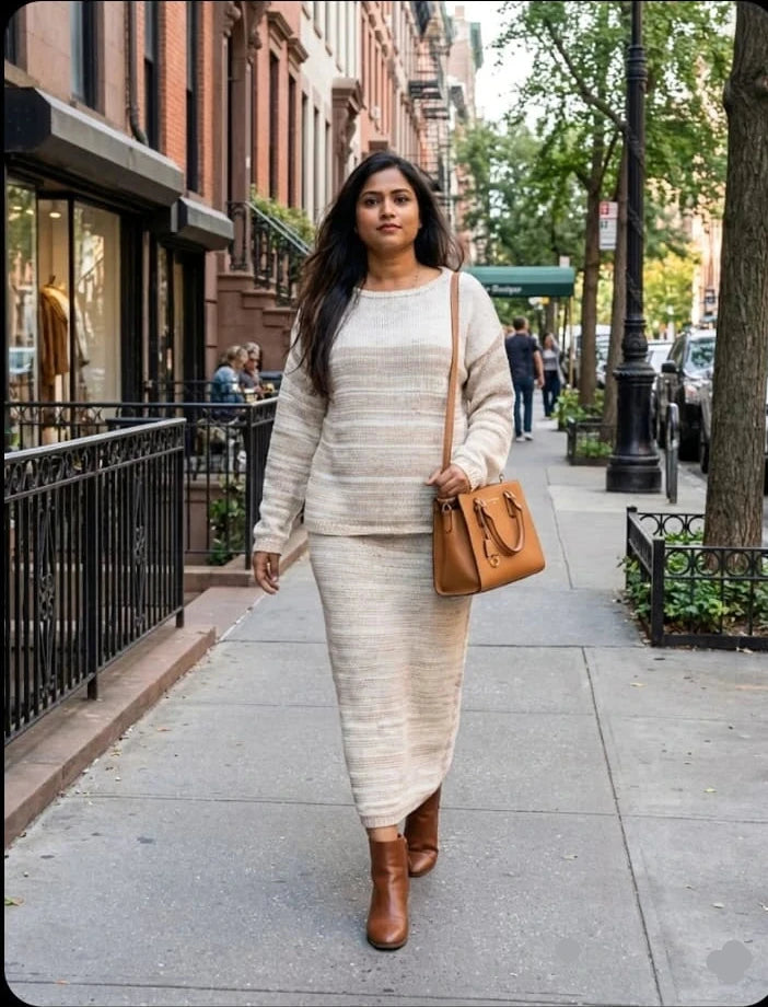 Effortless Chic: The Striped Knit Co-Ord Set