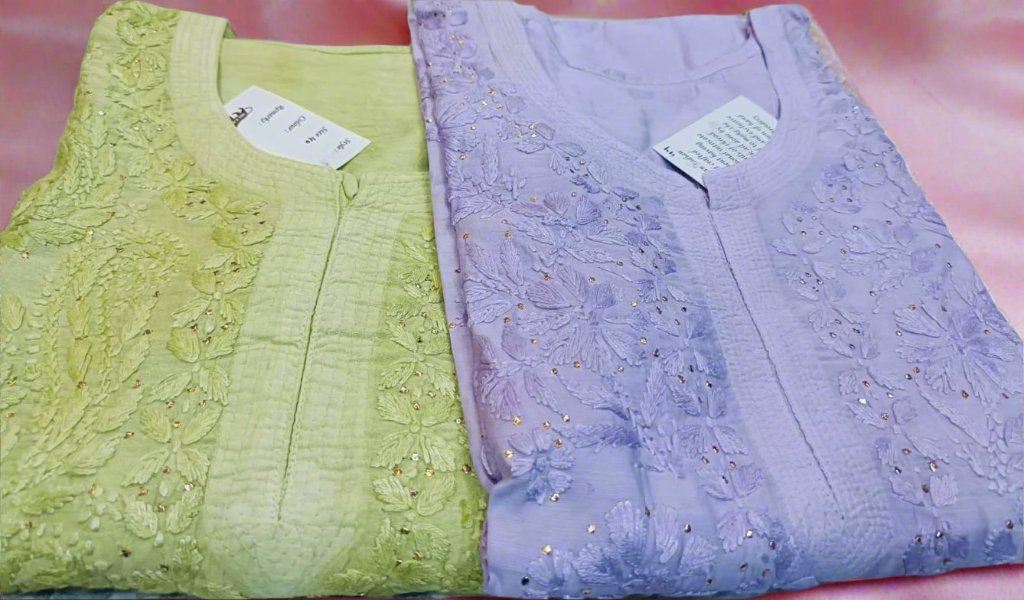 Exclusive Chanderi Lucknowi Kurti