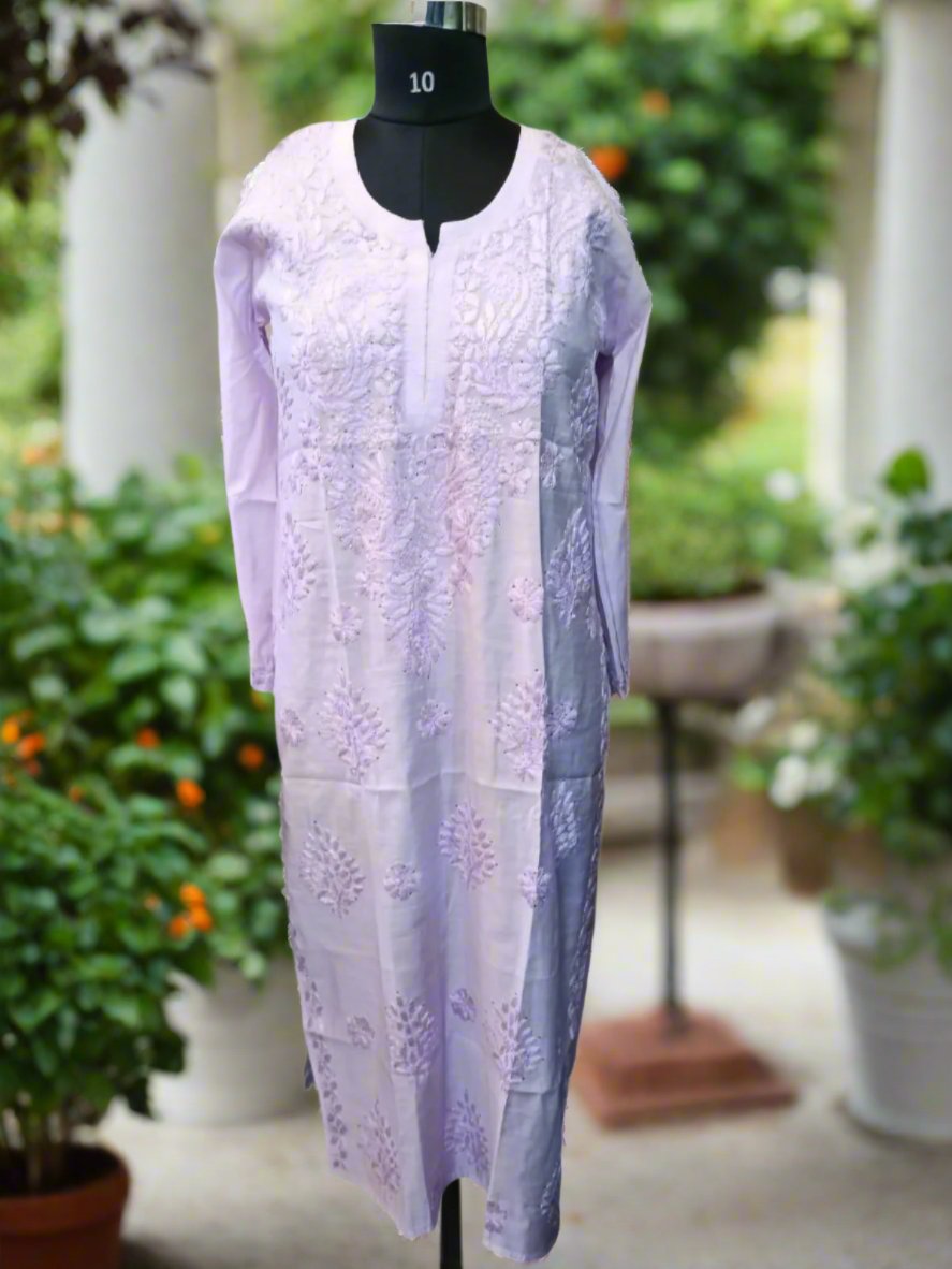 Exclusive Chanderi Lucknowi Kurti
