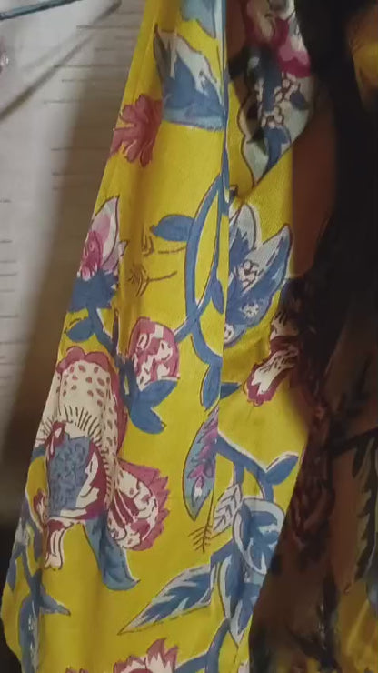 Beautiful Summer Soothing Floral Printed A Line Kurta in Yellow