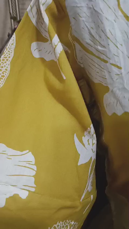 Floral Printed A-Line Tunic in Yellow