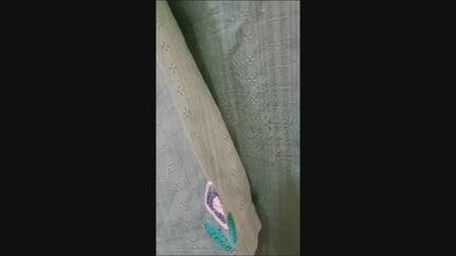 Green Straight Kurta with Printed Pants