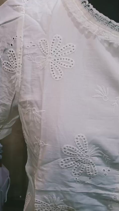 Embroidered Schiffli Top